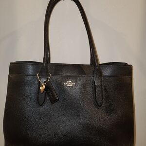 Coach Black Leather Bailey Carry All Tote Bag